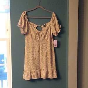 Wild Fable Dress.   Size L.  Cream with pink and yellow floral pattern.